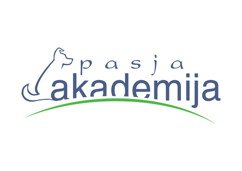 Logotip Pasja akademija s silhueto psa